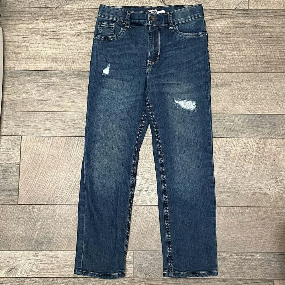 NEW! Oshkosh Boys Distressed Straight Leg Jeans. Size 8A.